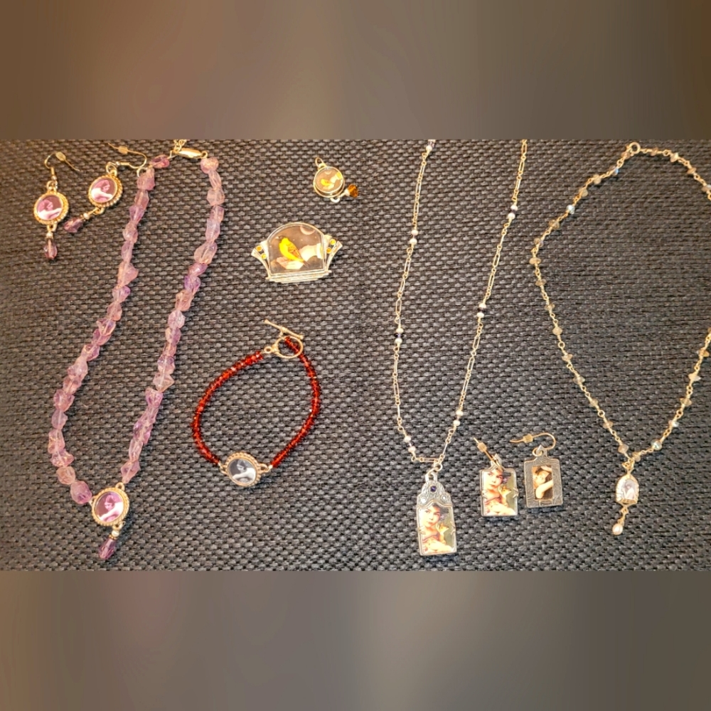 Dawn Estrin Signed Sterling Silver Amethyst Pearl's Crystals Collectors Lot